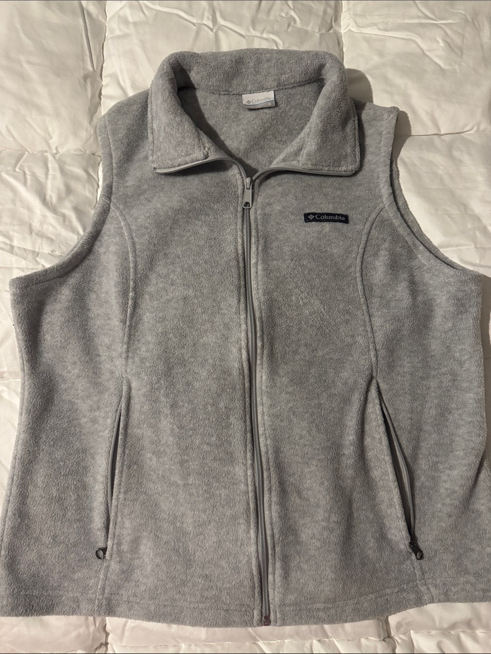 Columbia Gray Full-Zip Fleece Vest